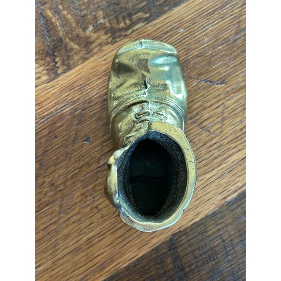 Antique Solid Brass shoe Match Holder With Mouse Figurine - Picture 5 of 8